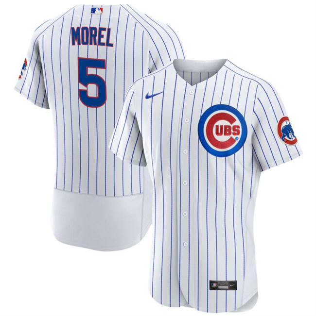 Personalized Men’s Chicago Cubs #5 Christopher Morel White Flex Base Stitched Baseball Jersey