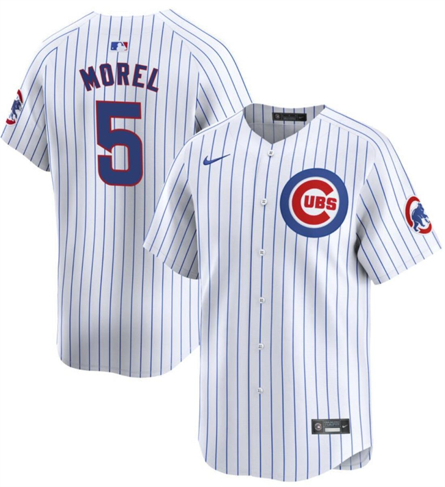 Personalized Men’s Chicago Cubs #5 Christopher Morel White 2024 Home Limited Stitched Baseball Jersey