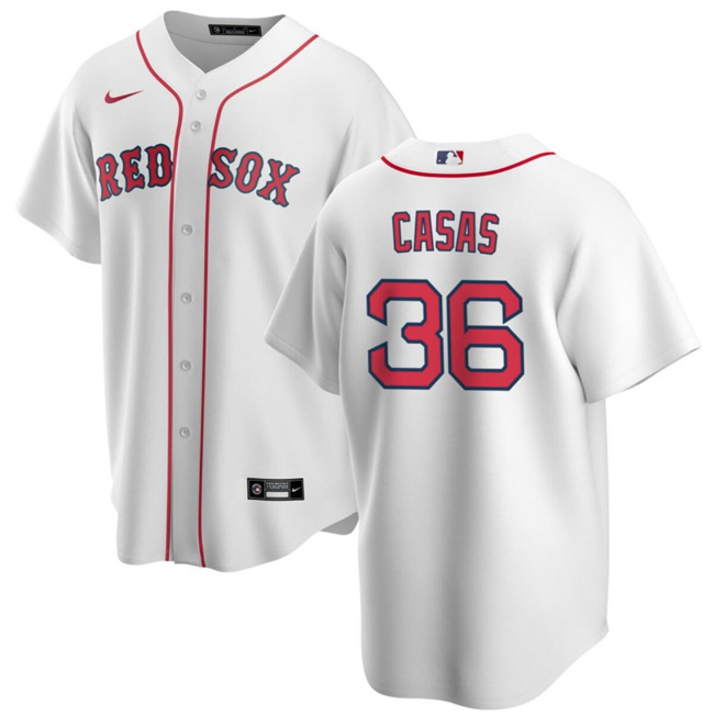 Personalized Men’s Boston Red Sox #36 Triston Casas White Cool Base Stitched Baseball Jersey