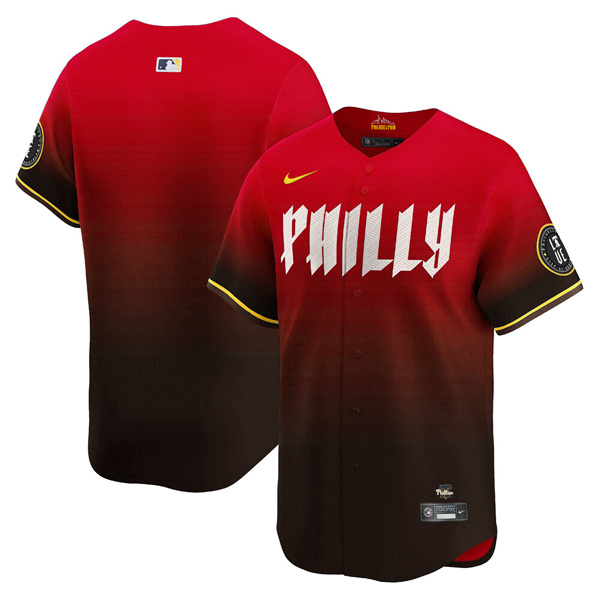 Personalized Men’s Philadelphia Phillies Blank Red 2024 City Connect Limited Stitched Jersey