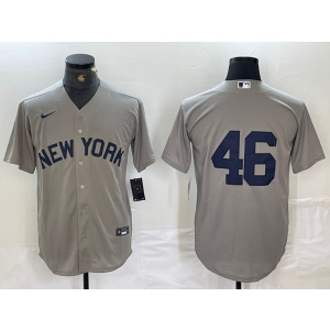 Personalized MLB Yankees 46 Andy Pettitte Grey Cool Base Men Jersey