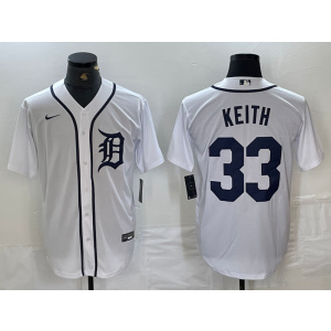 Personalized MLB Tigers 33 Keith White Cool Base Men Jersey