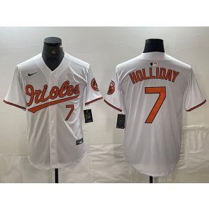 Personalized MLB Orioles 7 Jackson Holliday White Cool Base Men Jersey