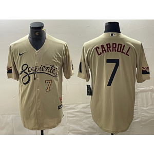 Personalized MLB Diamondbacks 7 Corbin Carroll Cream City Cool Base Men Jersey