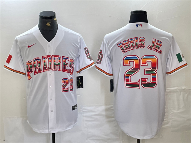 Personalized Men’s San Diego Padres #23 Fernando Tatis Jr. Mexico White Cool Base Stitched Baseball Jersey