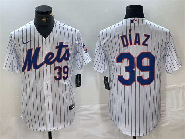 Personalized Men’s New York Mets #39 Edwin Diaz White Cool Base Stitched Baseball Jersey