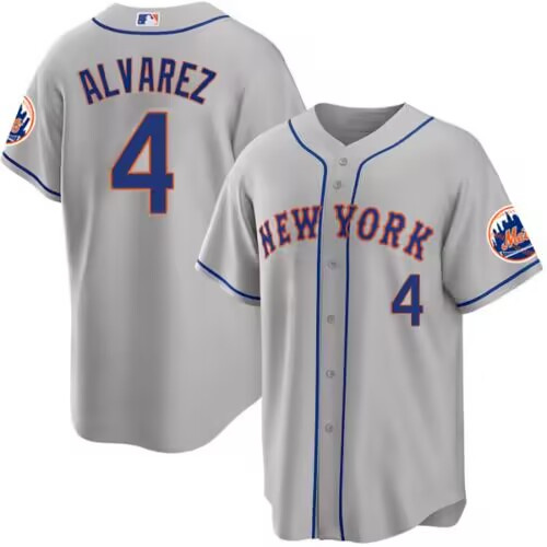 Personalized Men’s New York Mets #4 Francisco Alvarez Gray 2023 Cool Base Stitched Baseball Jersey