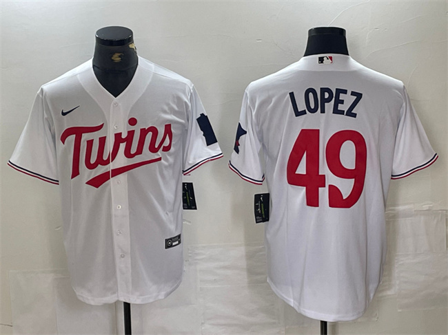 Personalized Men’s Minnesota Twins #49 Pablo López White Cool Base Stitched Jersey