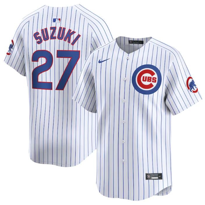 Personalized Men’s Chicago Cubs #27 Seiya Suzuki White 2024 Home Limited Stitched Baseball Jersey