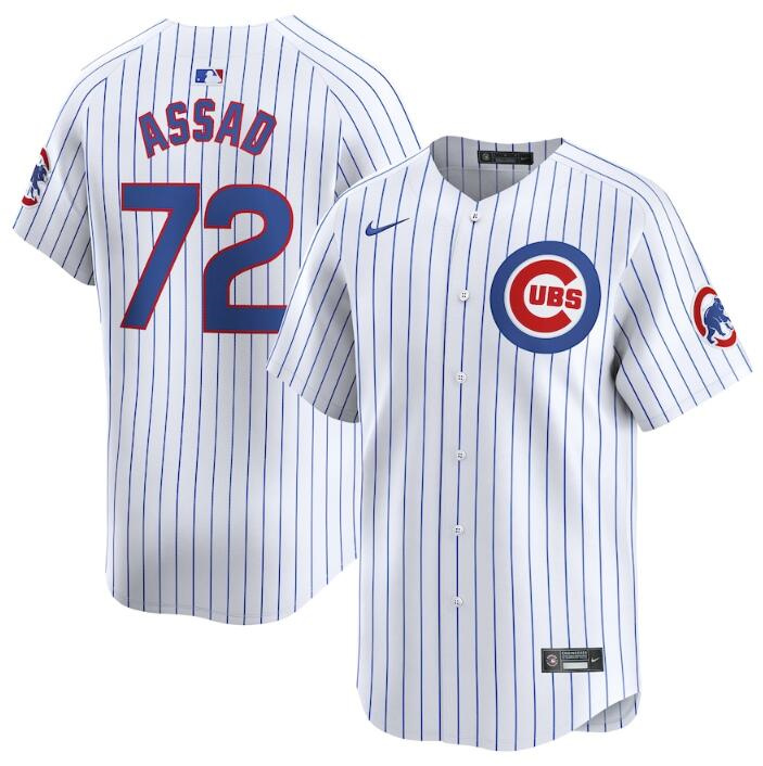 Personalized Men’s Chicago Cubs #72 Javier Assad White 2024 Home Limited Stitched Baseball Jersey