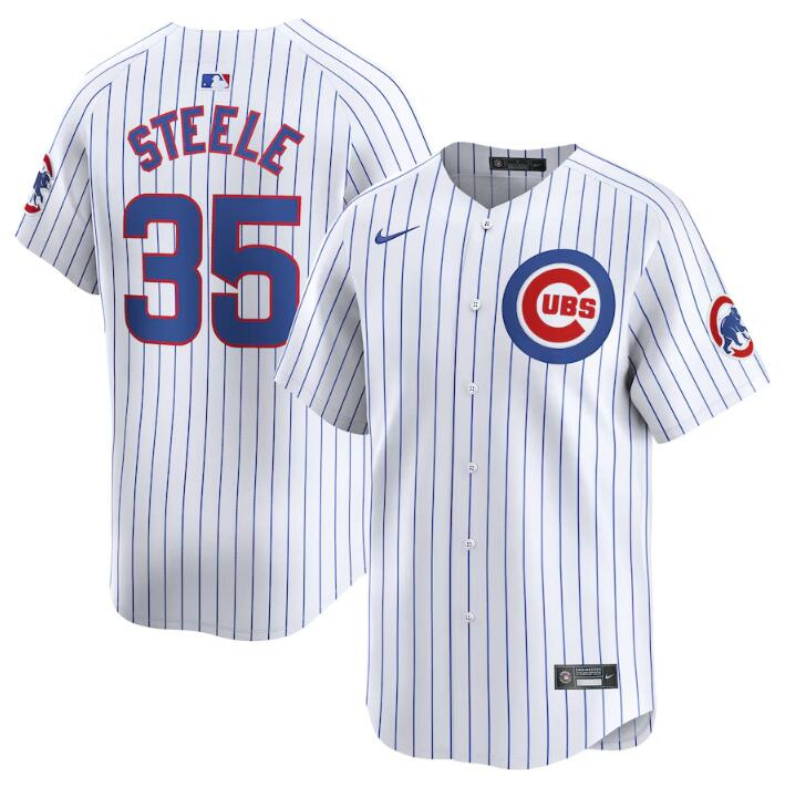 Personalized Men’s Chicago Cubs #35 Justin Steele White 2024 Home Limited Stitched Baseball Jersey
