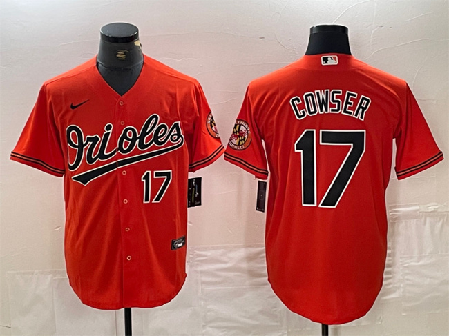 Personalized Men’s Baltimore Orioles #17 Colton Cowser Orange Cool Base Stitched Jersey