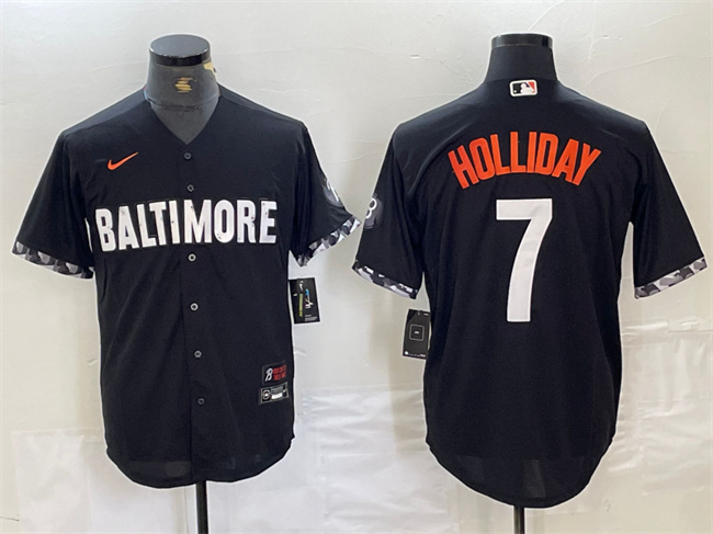 Personalized Men’s Baltimore Orioles #7 Jackson Holliday Black 2023 City Connect Cool Base Stitched Baseball Jersey