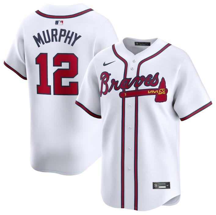 Personalized Men’s Atlanta Braves #12 Sean Murphy White 2024 Home Limited Stitched Baseball Jersey