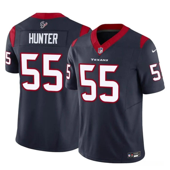 Personalized Youth Houston Texans #55 Danielle Hunter Navy 2024 F.U.S.E Untouchable Limited Stitched Football Jersey
