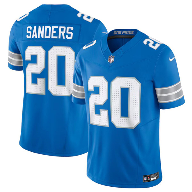 Personalized Youth Detroit Lions #20 Barry Sanders Blue 2024 F.U.S.E. Limited Stitched Jersey