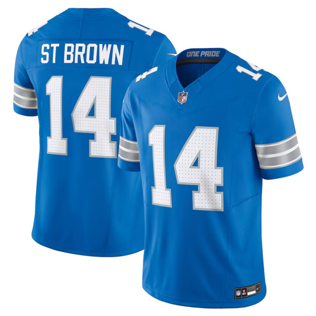 Personalized Youth Detroit Lions #14 Amon-Ra St. Brown Blue 2024 F.U.S.E. Limited Stitched Jersey