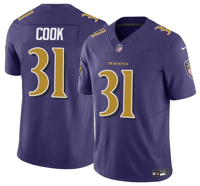 Personalized Youth Baltimore Ravens #31 Dalvin Cook Purple 2024 F.U.S.E. Color Rush Stitched Jersey