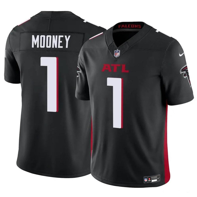 Personalized Youth Atlanta Falcons #1 Darnell Mooney Black 2024 F.U.S.E. Untouchable Limited Stitched Football Jersey