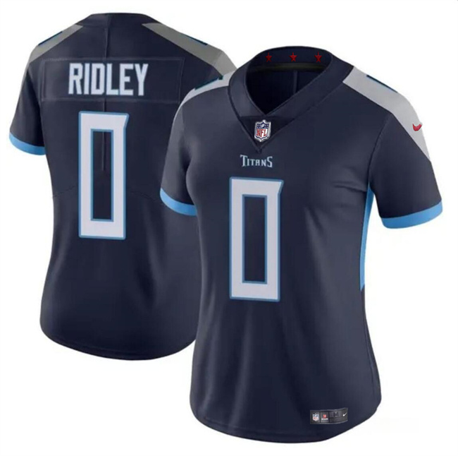 Personalized Women’s Tennessee Titans #0 Calvin Ridley Navy Stitched Football Jersey(Run Small)
