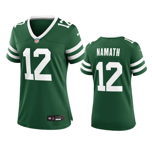 Personalized Women’s New York Jets #12 Joe Namath Green 2024 Stitched Football Jersey(Run Small)