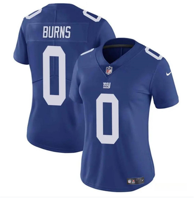 Personalized Women’s New York Giants #0 Brian Burns Blue Stitched Jersey(Run Small)