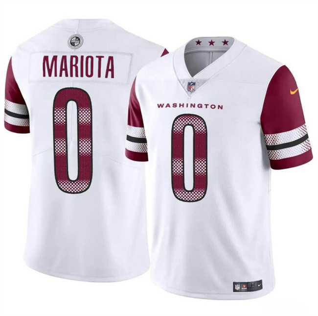 Personalized Men’s Washington Commanders #0 Marcus Mariota White Limited Stitched Football Jersey
