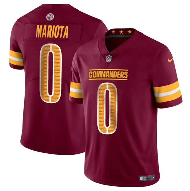 Personalized Men’s Washington Commanders #0 Marcus Mariota Burgundy Limited Stitched Football Jersey