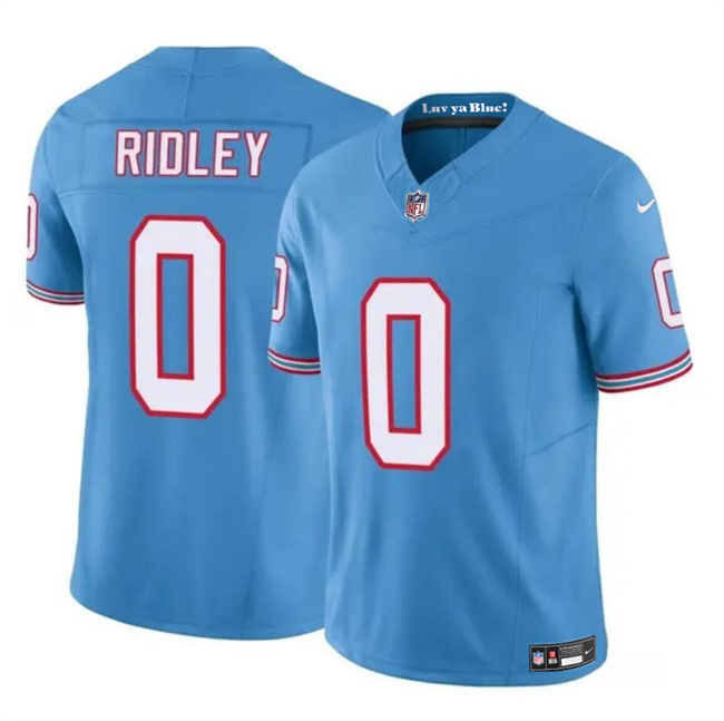 Personalized Men’s Tennessee Titans #0 Calvin Ridley Blue 2023 F.U.S.E. Throwback Limited Stitched Football Jersey