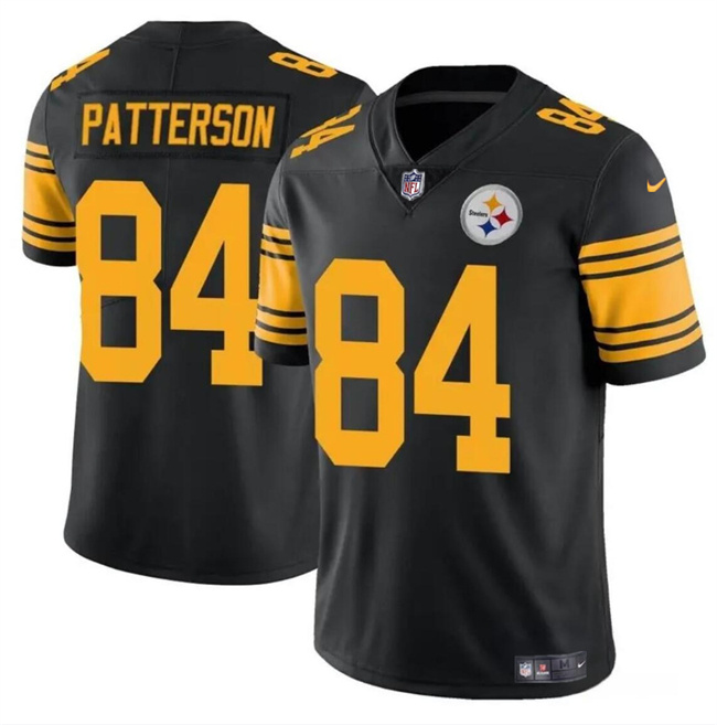 Personalized Men’s Pittsburgh Steelers #84 Cordarrelle Patterson Black Color Rush Limited Stitched Jersey