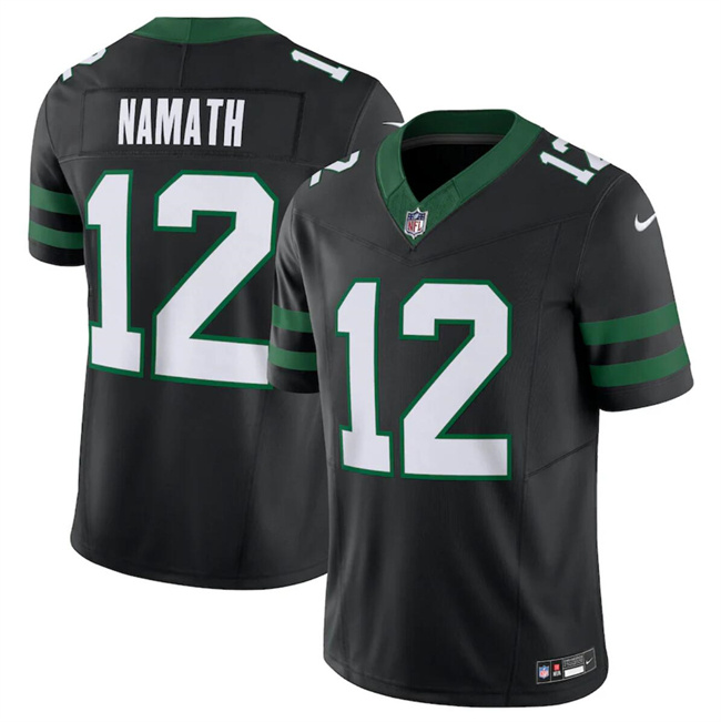 Personalized Men’s New York Jets #12 Joe Namath Black 2024 F.U.S.E. Limited Stitched Jersey