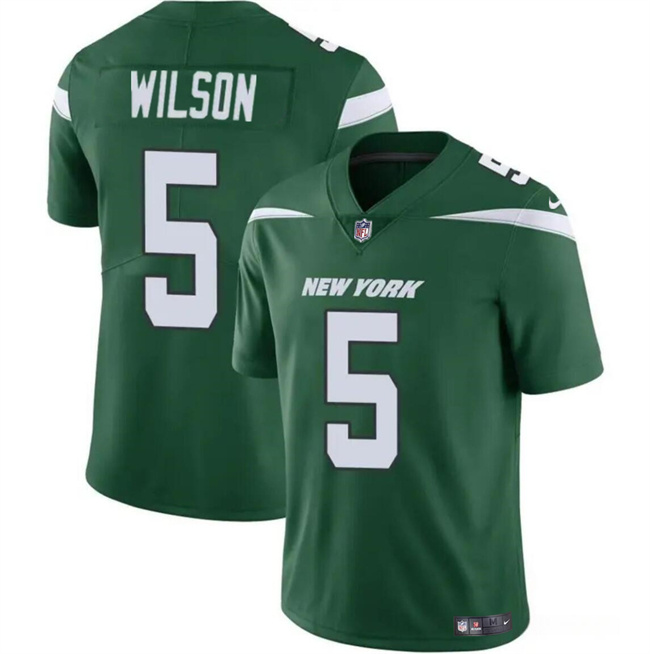 Personalized Men’s New York Jets #5 Garrett Wilson Green Untouchable Limited Stitched Jersey