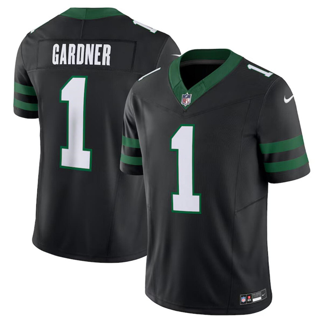 Personalized Men’s New York Jets #1 Sauce Gardner Black 2024 F.U.S.E. Limited Stitched Jersey