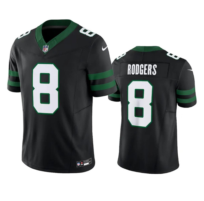 Personalized Men’s New York Jets #8 Aaron Rodgers Black 2024 F.U.S.E. Limited Stitched Jersey