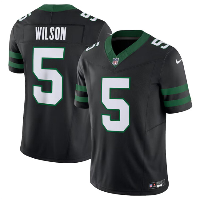 Personalized Men’s New York Jets #5 Garrett Wilson Black 2024 F.U.S.E. Limited Stitched Jersey