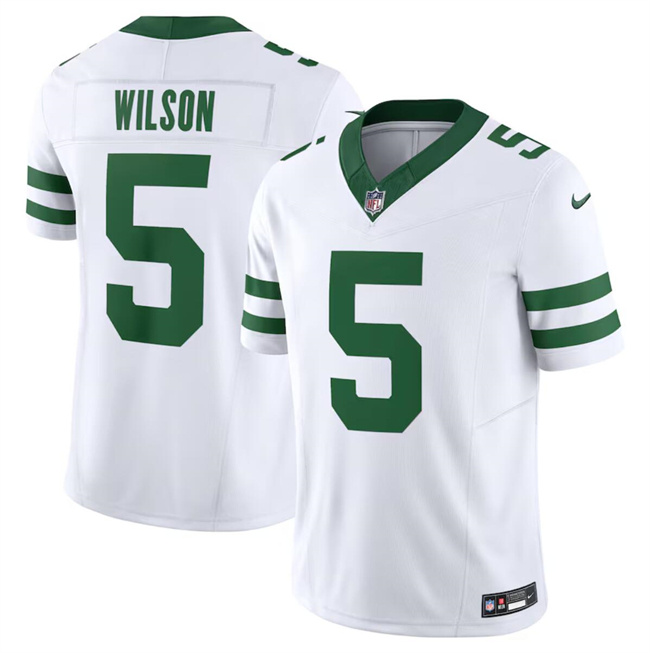 Personalized Men’s New York Jets #5 Garrett Wilson White 2024 F.U.S.E. Limited Stitched Jersey
