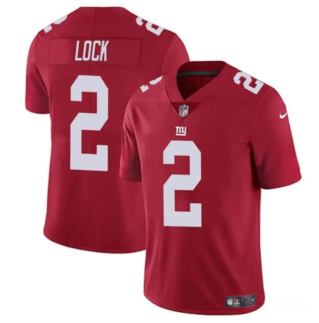Personalized Men’s New York Giants #2 Drew Lock Red Untouchable Limited Stitched Jersey