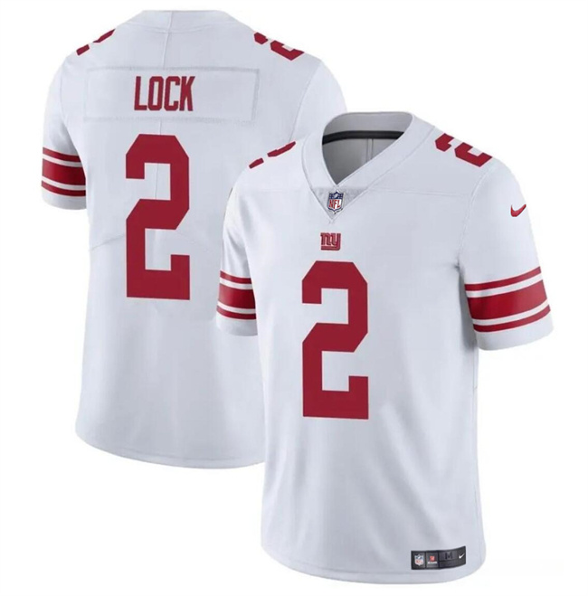 Personalized Men’s New York Giants #2 Drew Lock White Untouchable Limited Stitched Jersey