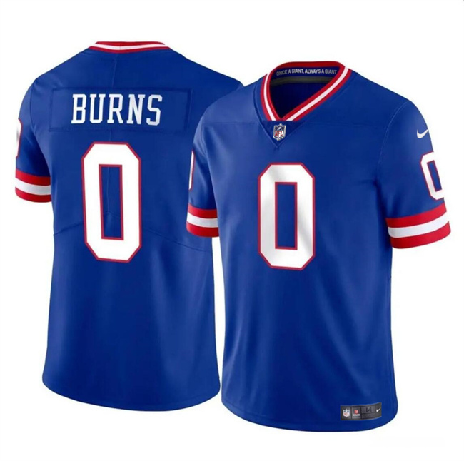 Personalized Men’s New York Giants #0 Brian Burns Blue Throwback Untouchable Limited Stitched Jersey