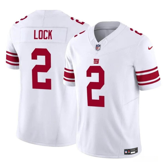 Personalized Men’s New York Giants #2 Drew Lock White 2023 F.U.S.E. Untouchable Limited Stitched Jersey