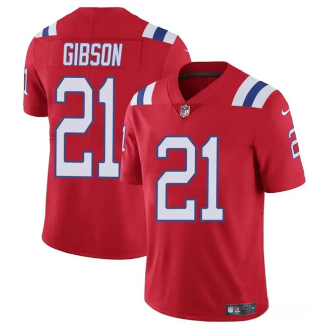 Personalized Men’s New England Patriots #21 Antonio Gibson Red Limited Stitched Football Jersey