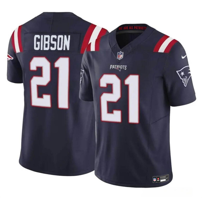 Personalized Men’s New England Patriots #21 Antonio Gibson Navy 2023 F.U.S.E. Limited Stitched Football Jersey