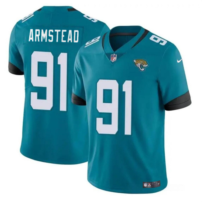 Personalized Men’s Jacksonville Jaguars #91 Arik Armstead Teal Untouchable Limited Stitched Jersey
