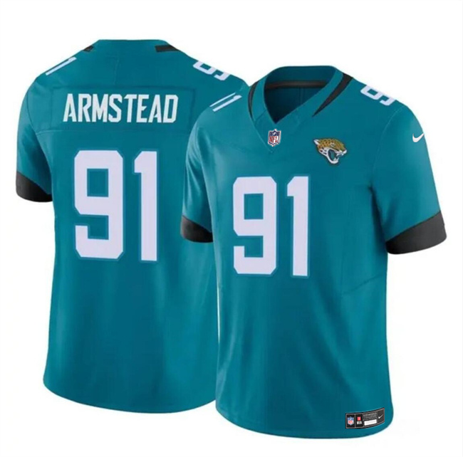 Personalized Men’s Jacksonville Jaguars #91 Arik Armstead Teal 2024 F.U.S.E Untouchable Limited Stitched Jersey