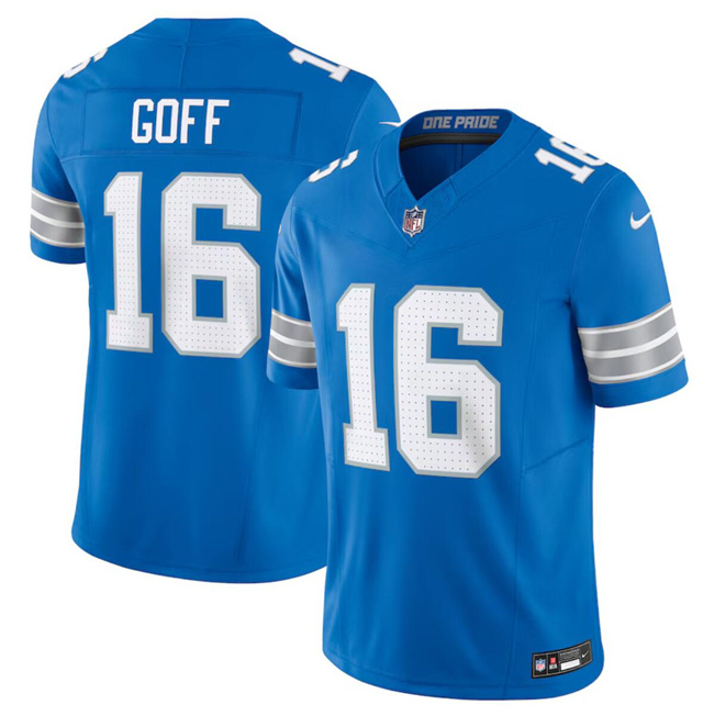 Personalized Men’s Detroit Lions #16 Jared Goff Blue 2024 F.U.S.E. Limited Stitched Jersey
