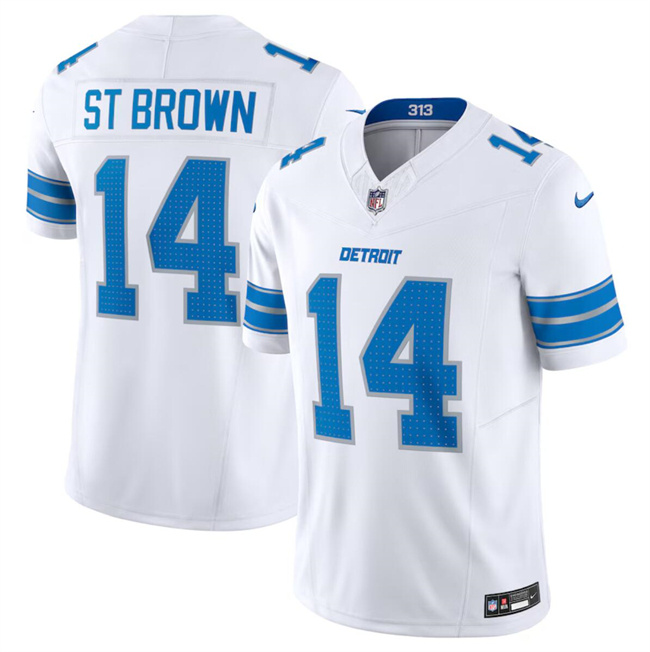 Personalized Men’s Detroit Lions #14 Amon-Ra St. Brown White 2024 F.U.S.E. Limited Stitched Jersey