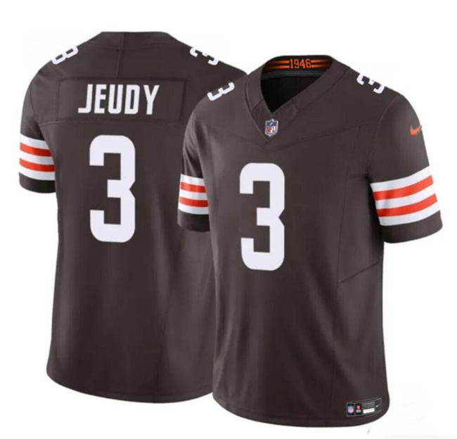 Personalized Men’s Cleveland Browns #3 Jerry Jeudy Brown 2023 F.U.S.E. Limited Stitched Football Jersey