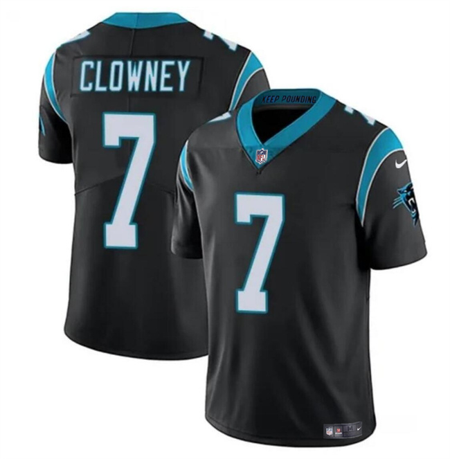 Personalized Men’s Carolina Panthers #7 Jadeveon Clowney Black Limited Stitched Football Jersey