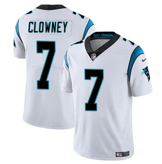 Personalized Men’s Carolina Panthers #7 Jadeveon Clowney White Limited Stitched Football Jersey