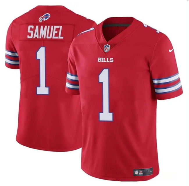 Personalized Men’s Buffalo Bills #1 Curtis Samuel Red Untouchable Limited Stitched Football Jersey